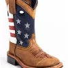 Cody James Boys' USA Flag Western Boots - Broad Square Toe