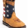 Cody James Toddler Boys' USA Flag Western Boots - Broad Square Toe
