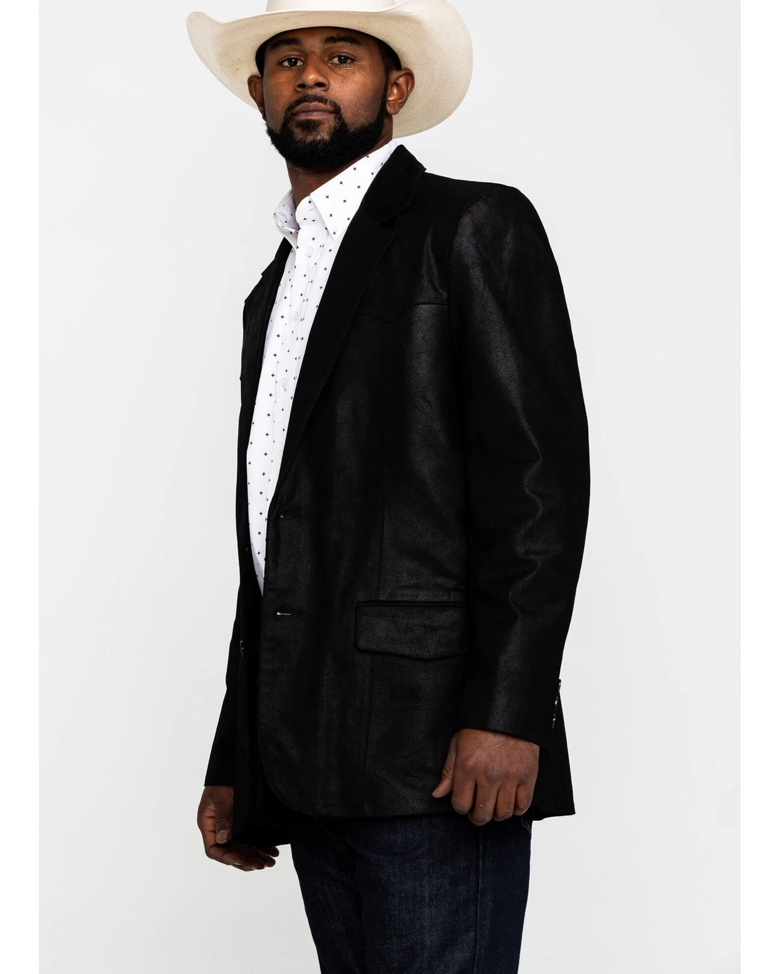 Cody James Men's Black Suede Blazer Jacket - Image 3