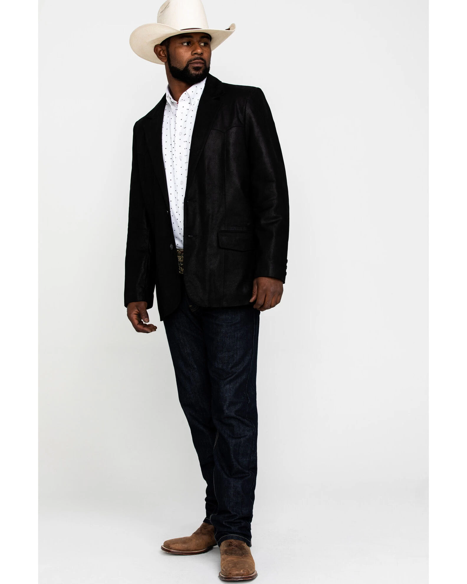 Cody James Men's Black Suede Blazer Jacket - Image 6