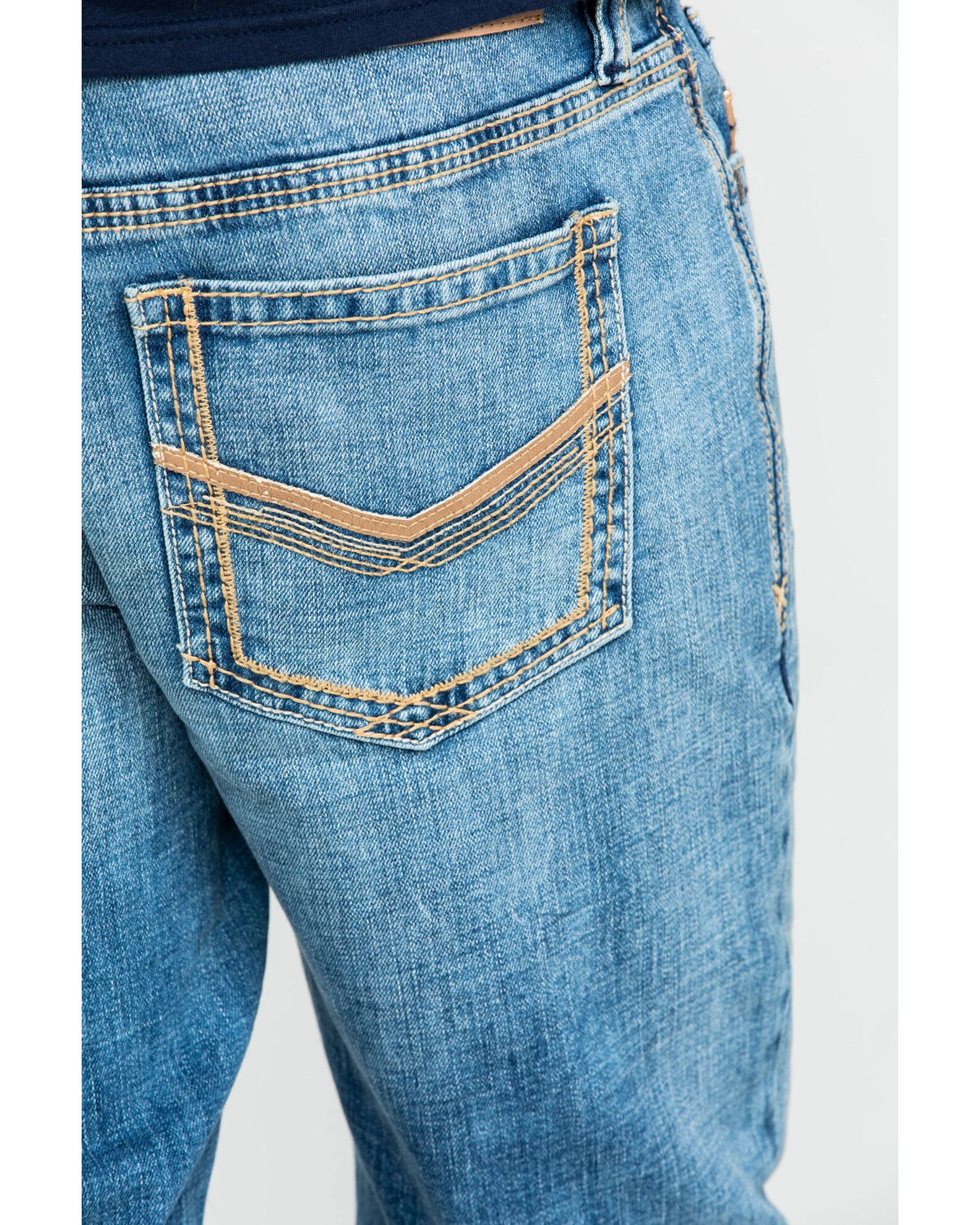 Cody James Core Men's Clover Leaf Light Wash Stretch Slim Straight Jeans - Image 5