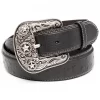 Cody James Men's Ostrich Print Embroidered Western Buckle Belt