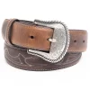 Cody James Men's Turquoise Stitched Longhorn Buckle Belt