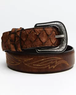 Cody James Men's Pirarucu Embroidered Belt