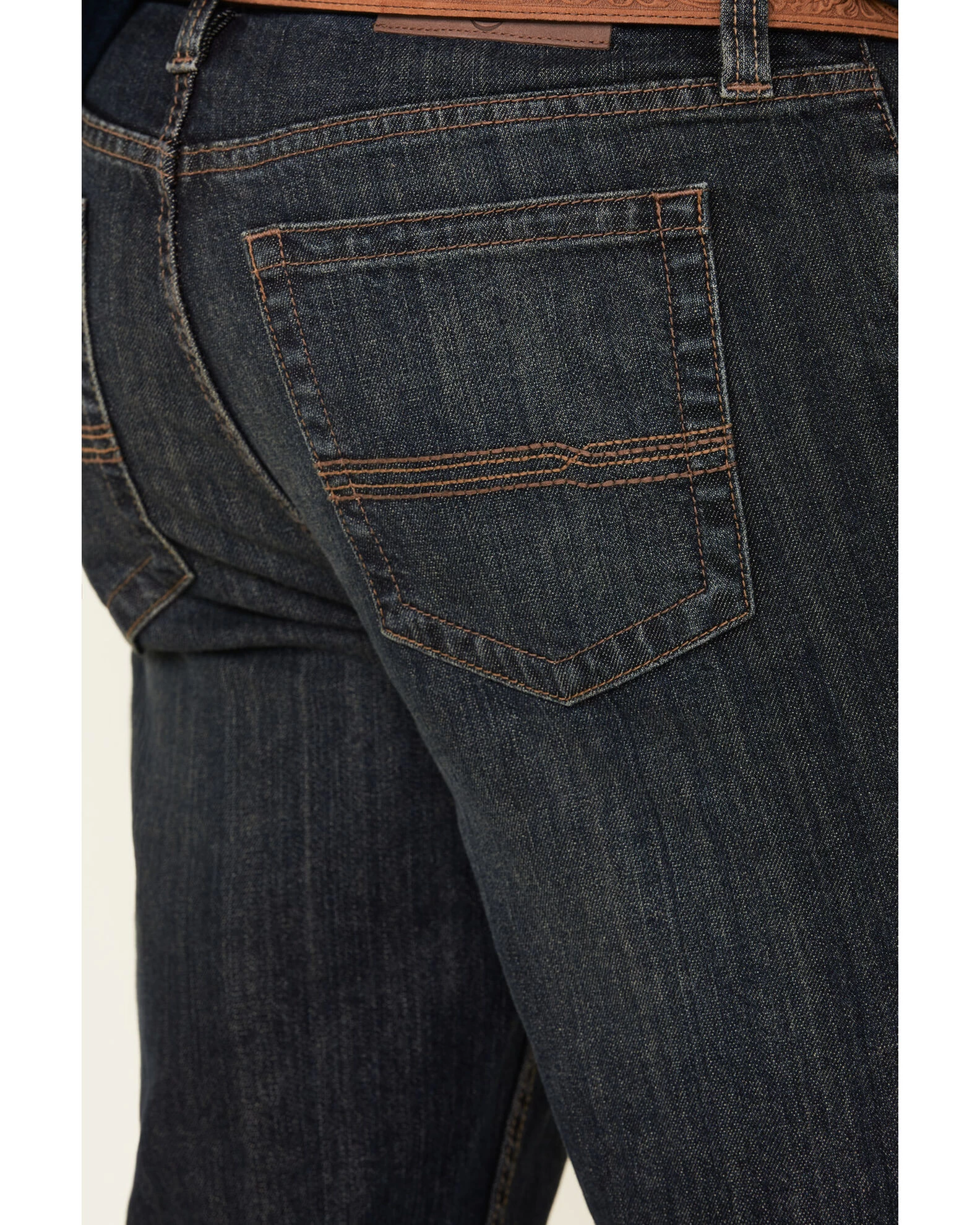 Cody James Men's Barn Sour Dark Wash Stretch Slim Straight Jeans - Image 4
