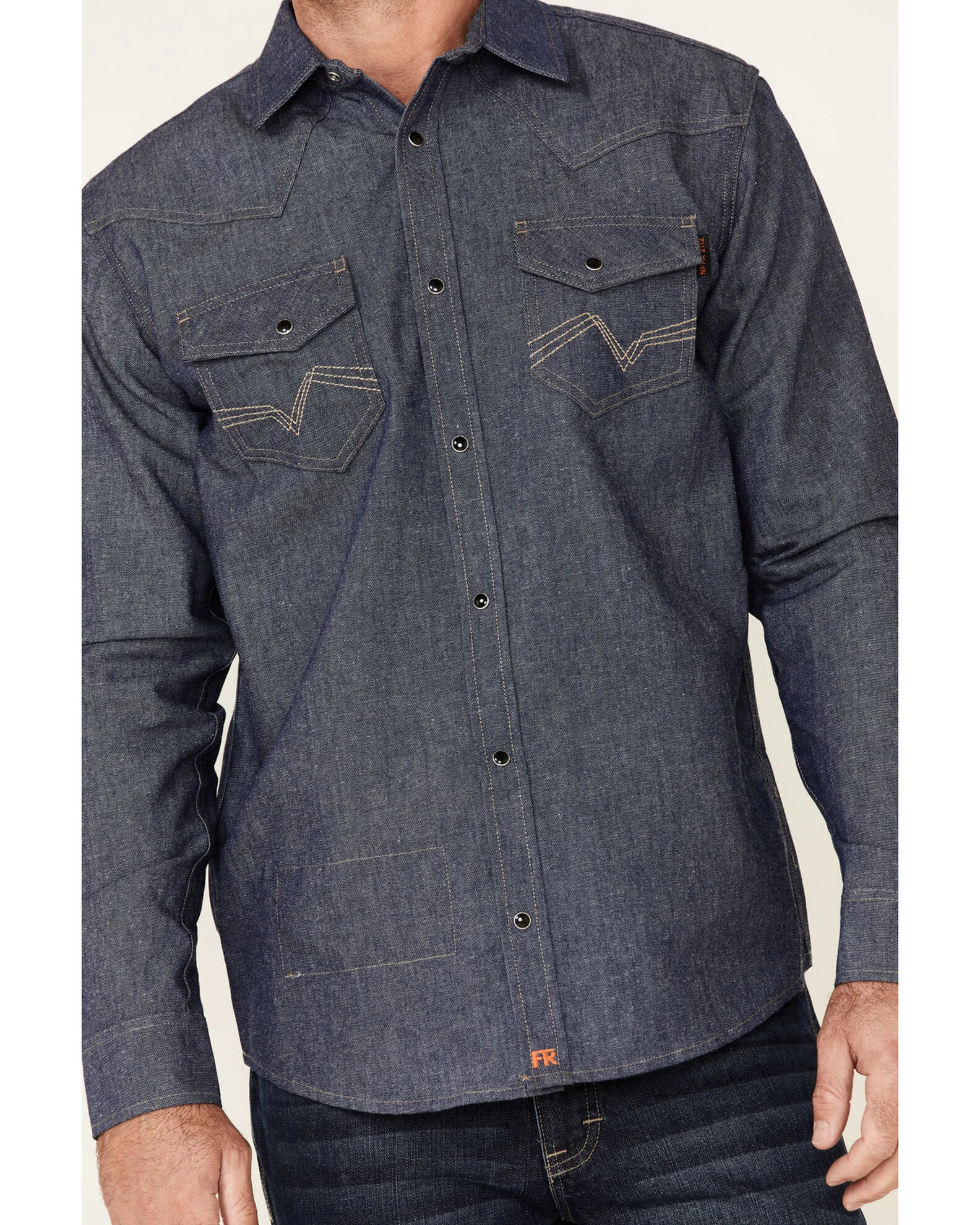 Cody James Men's FR Denim Long Sleeve Work Shirt - Image 4