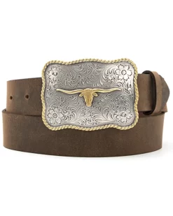 Cody James Men's Scalloped Longhorn Western Belt