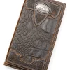 Cody James Men's Bi-Fold Crocodile Print Embossed Rodeo Wallet