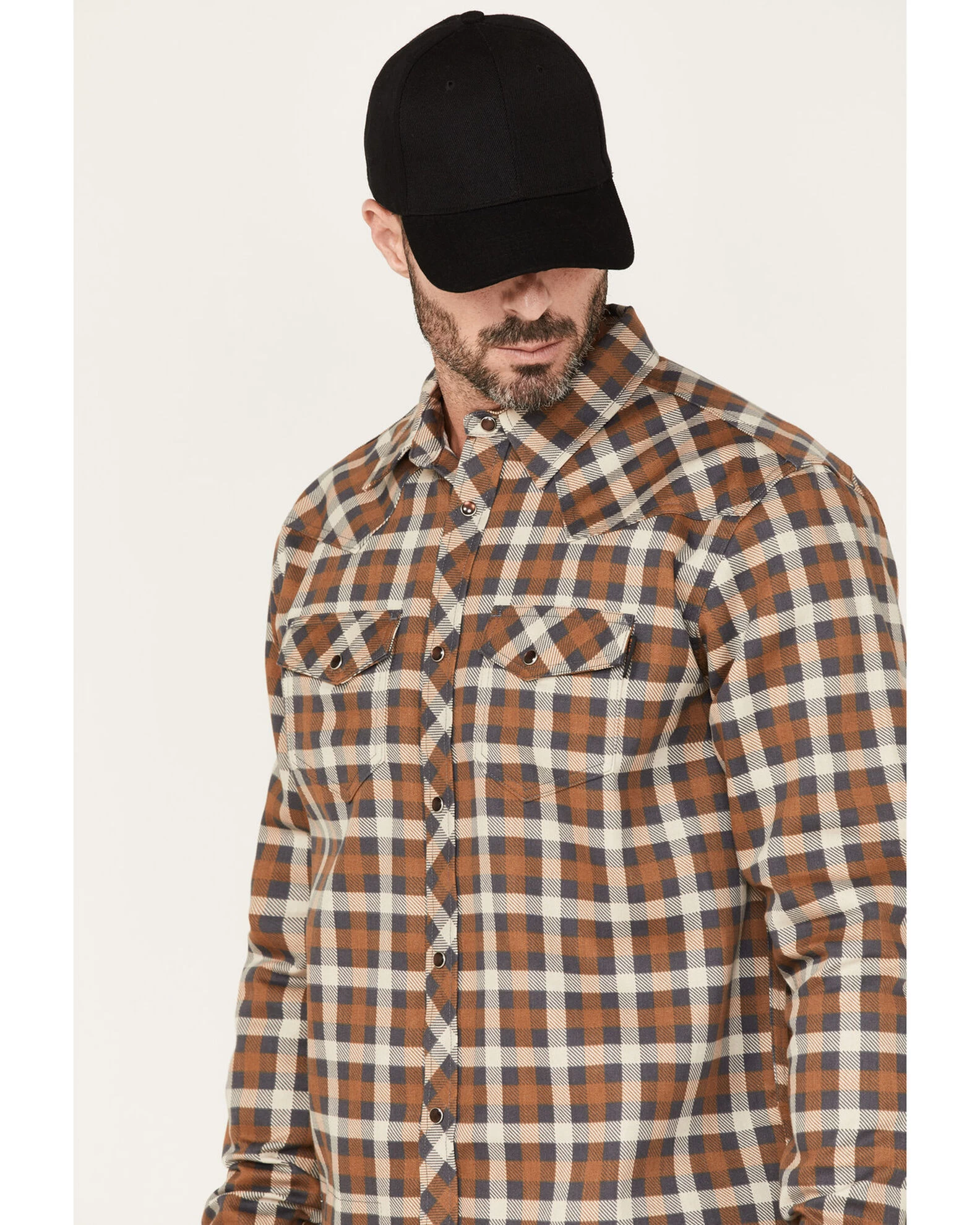 Cody James Men's FR Mini Buffalo Plaid Long Sleeve Snap Work Shirt - Image 2