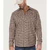 Cody James Men's FR Small Plaid Print Long Sleeve Pearl Snap Work Shirt 