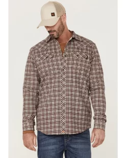 Cody James Men's FR Small Plaid Print Long Sleeve Pearl Snap Work Shirt 