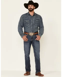 Cody James Men's Dark Wash Courtright Stretch Slim Straight Jeans 