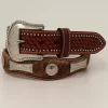 Cody James Men's Scallop Hair-On Basketweave Concho Western Belt