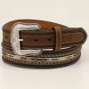 Cody James Men's Ribbon Inlay Horse Hair Lacing Western Belt