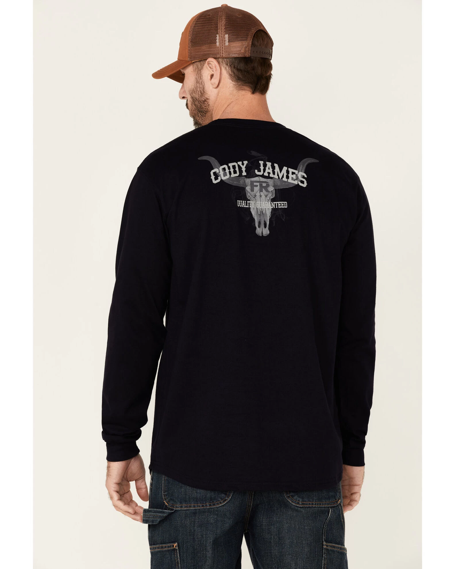 Cody James Men's FR Longhorn Graphic Long Sleeve Work T-Shirt - Image 4