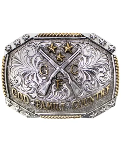 Cody James Men's God, Family, Country Belt Buckle