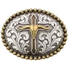 Cody James Men's Steer Skull With Cross Belt Buckle