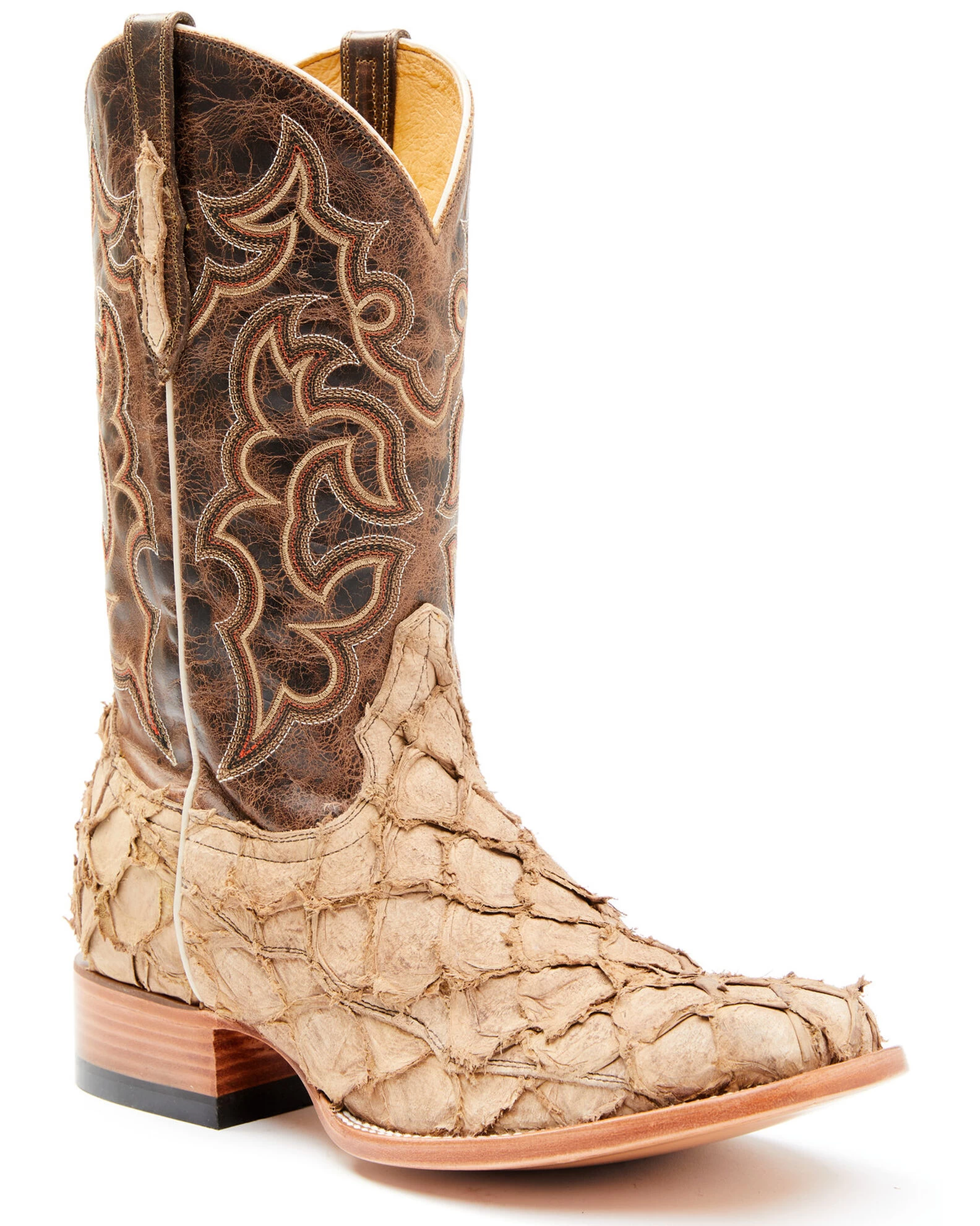 Cody James Men's Exotic Pirarucu Western Boots - Broad Square Toe - Image 7