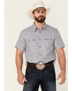 Cody James Men's Double Arrow Geo Print Short Sleeve Snap Western ShirtÂ