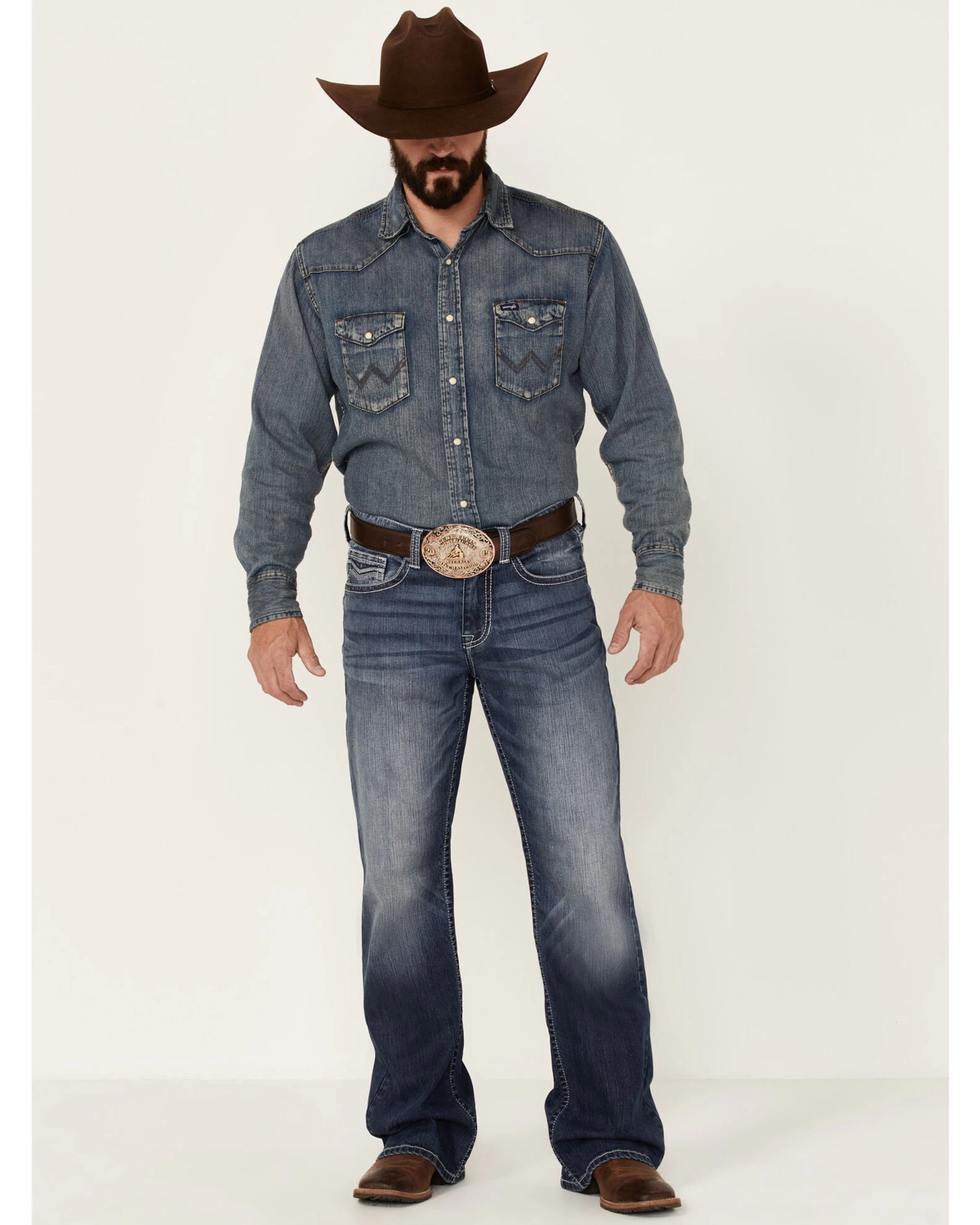 Cody James Men's Double Kicker Medium Dark Wash Stretch Relaxed Bootcut JeansÂ