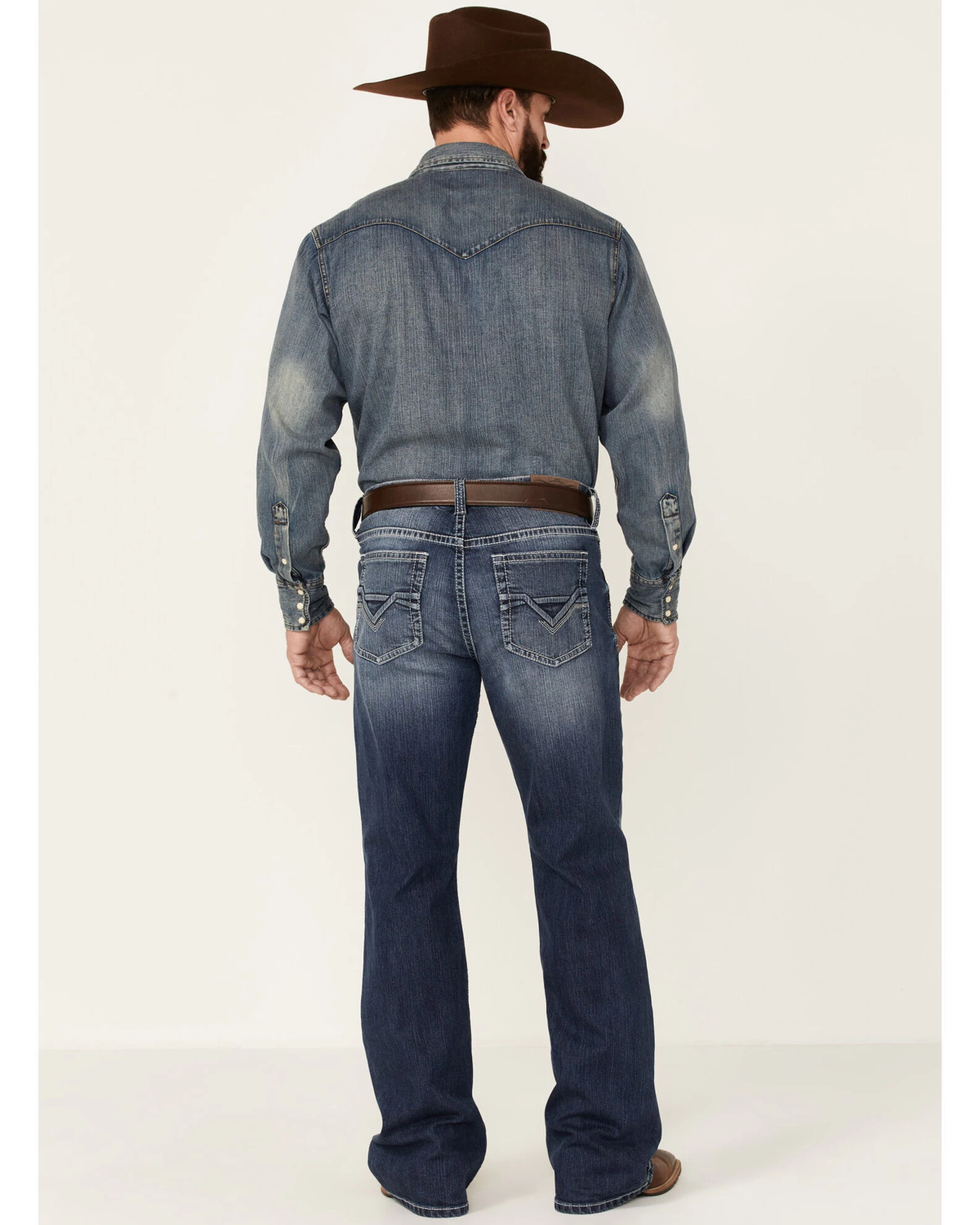 Cody James Men's Double Kicker Medium Dark Wash Stretch Relaxed Bootcut Jeans - Image 3