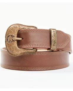 Cody James Men's Brown Basic Double Stitch Western Belt