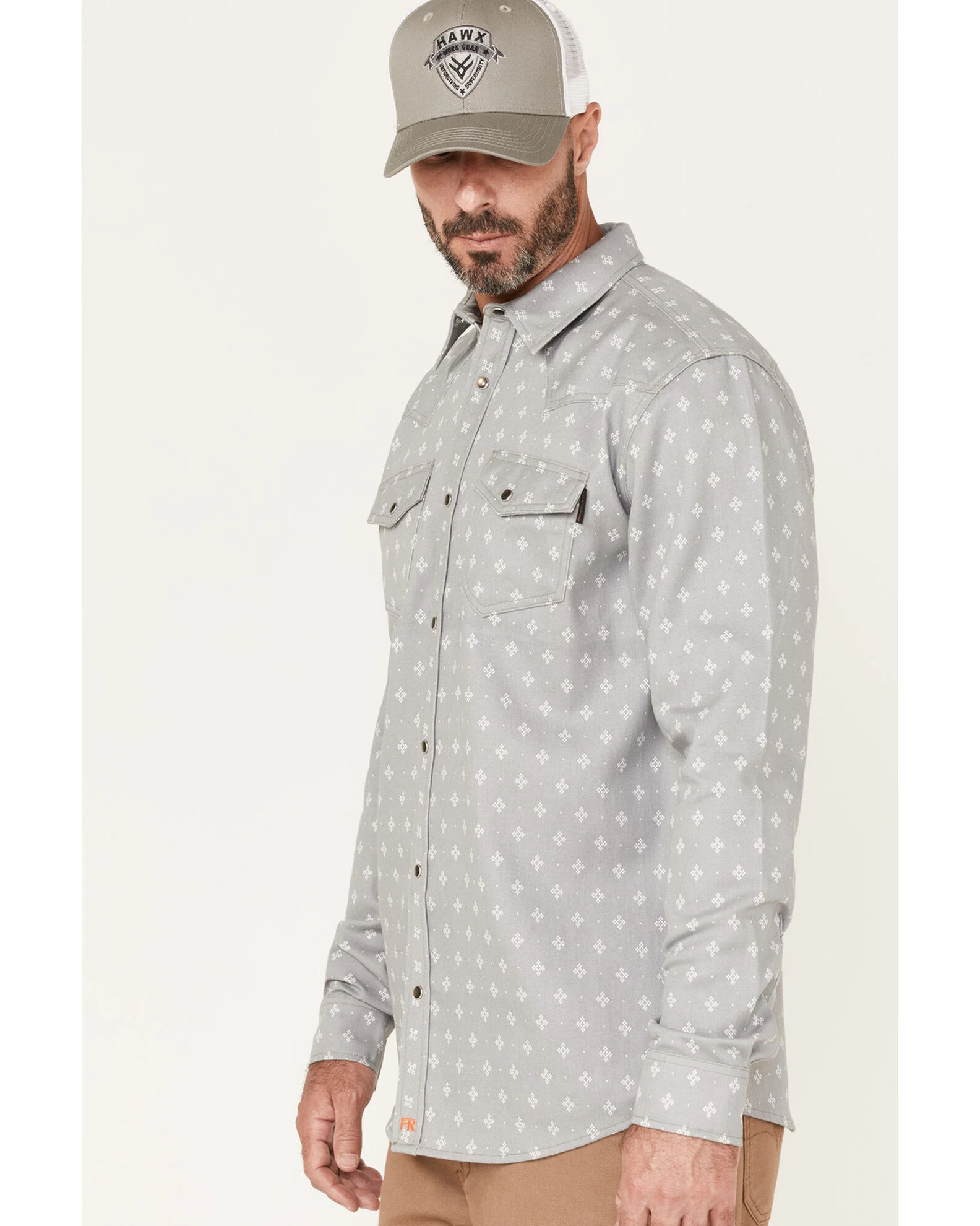 Cody James Men's FR Spaced Diamond Print Long Sleeve Snap Work Shirt - Image 2