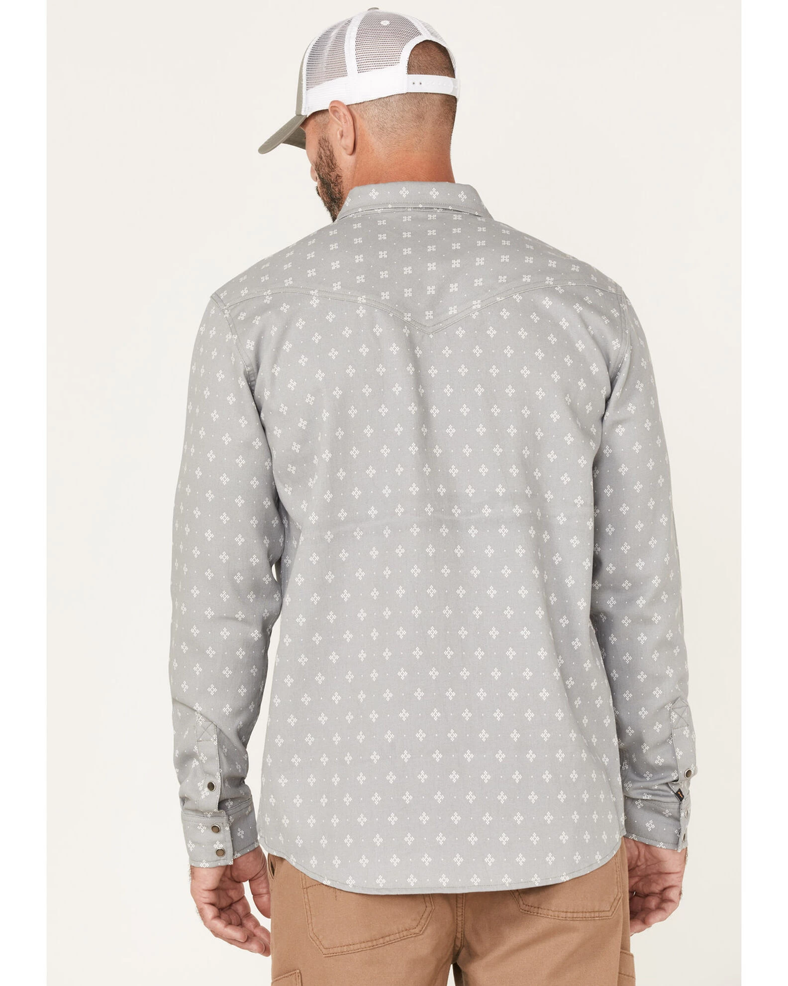 Cody James Men's FR Spaced Diamond Print Long Sleeve Snap Work Shirt - Image 4