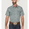 Cody James Men's Vista Paisley Print Short Sleeve Snap Western Shirt - Big & Tall 