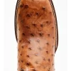 Cody James Men's Full Quill Cognac Ostrich Exotic Western Boots - Broad Square Toe