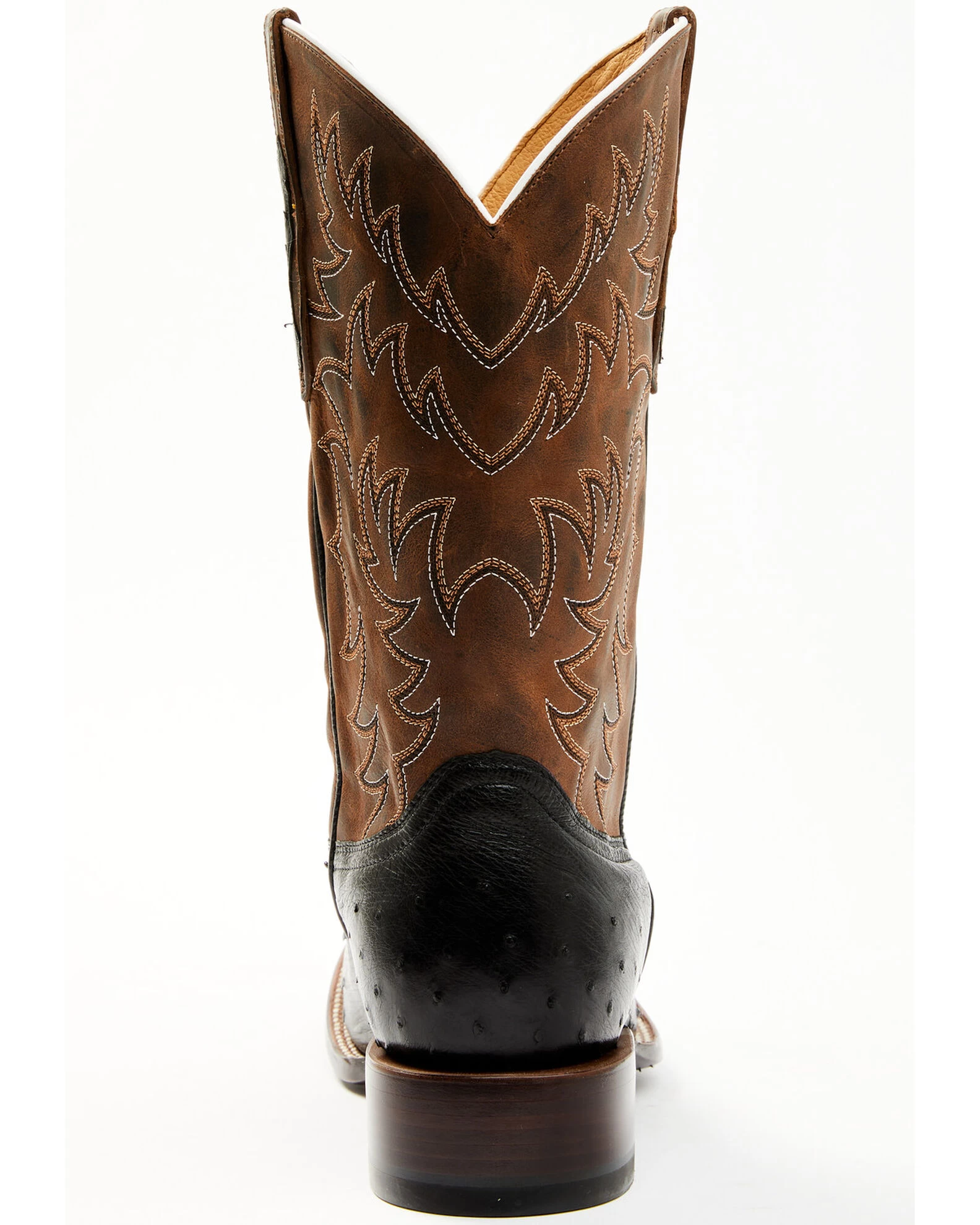 Cody James Men's Saddle Black Full-Quill Ostrich Exotic Western Boots - Broad Square Toe - Image 5