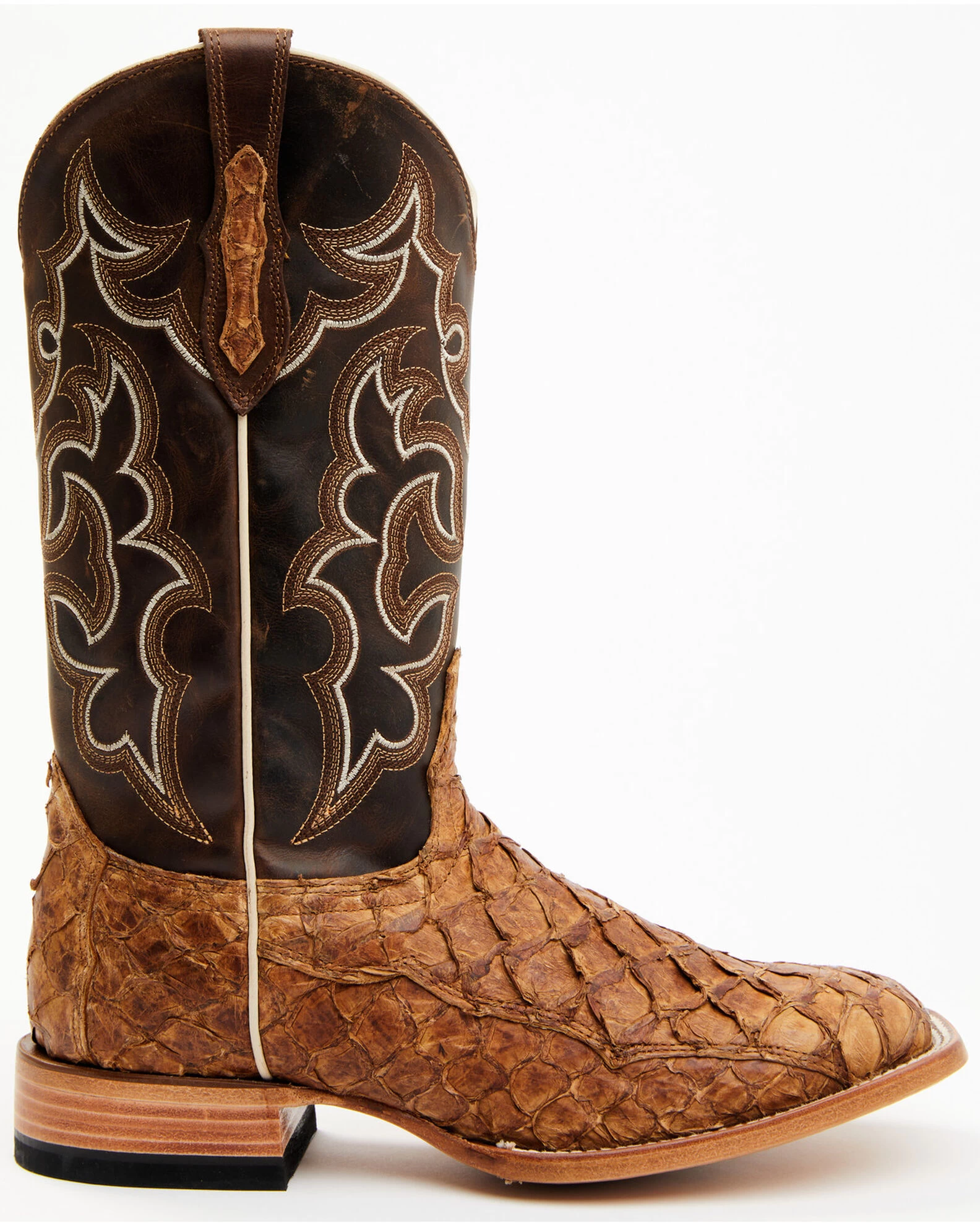 Cody James Men's Exotic Pirarucu Skin Western Boots - Broad Square Toe - Image 5