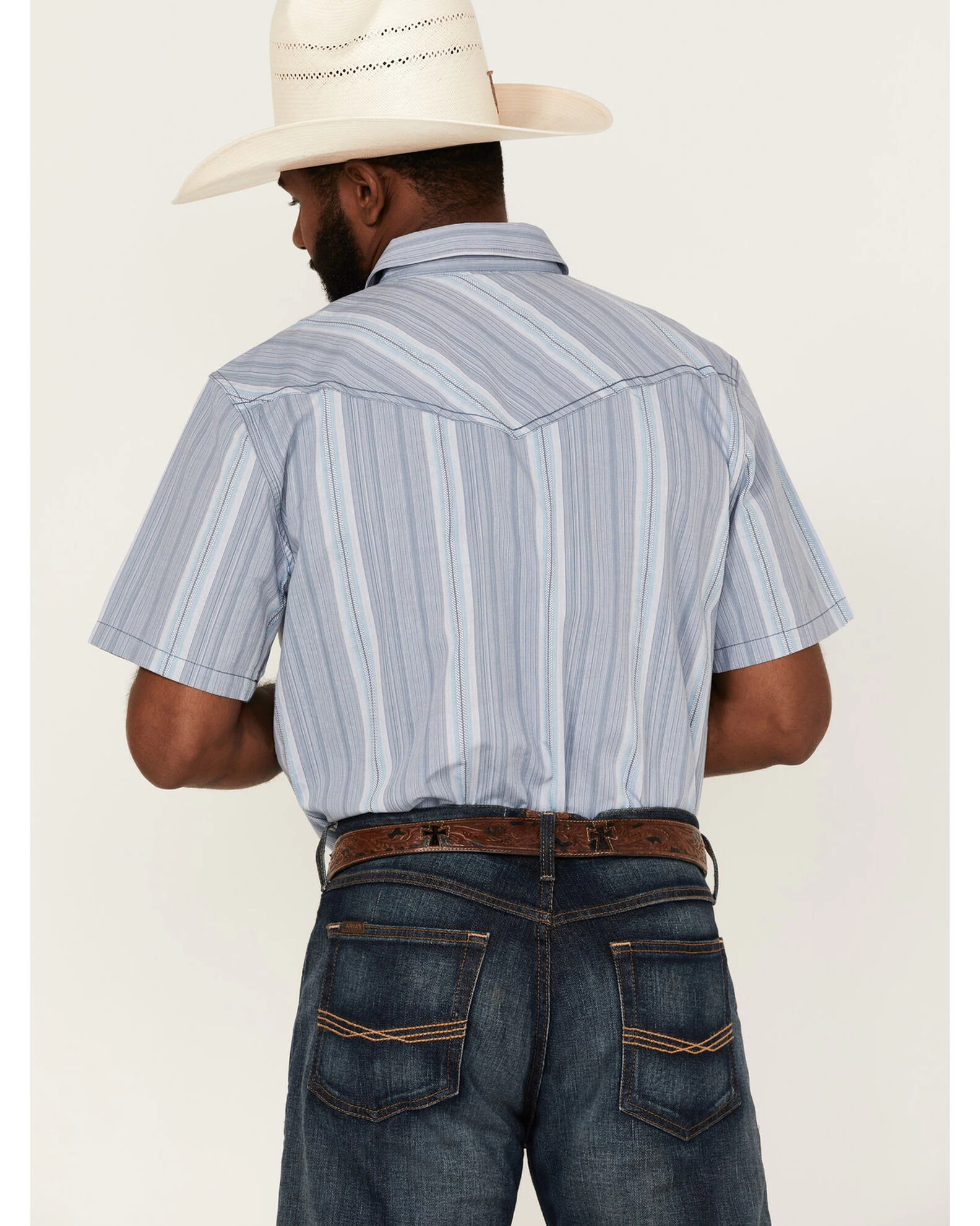 Cody James Men's Springs Vertical Stripe Short Sleeve Snap Western Shirt - Image 4