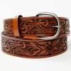 Cody James Men's Tan Floral Tooled Belt