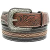 Cody James Men's Center Stitched With Tooled Billets Belt