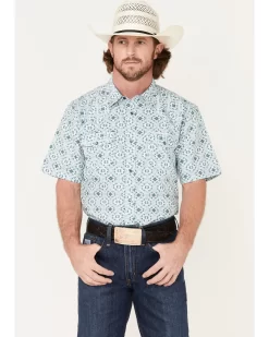 Cody James Men's Wagon Southwestern Print Short Sleeve Western Snap ShirtÂ