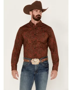 Cody James Men's Tortuga Paisley Print Button Down Western Shirt 
