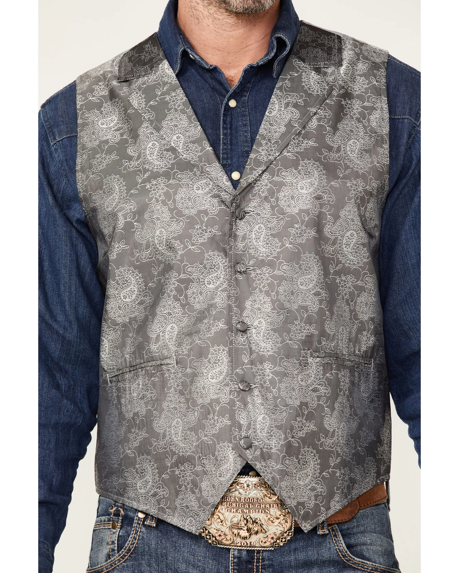 Cody James Men's Regal Paisley Print Vest - Image 2
