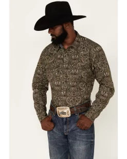 Cody James Men's Rio Sonora Paisley Print Long Sleeve Snap Western Shirt - Big & Tall