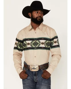 Cody James Men's Coyote Border Long Sleeve Snap Western Shirt