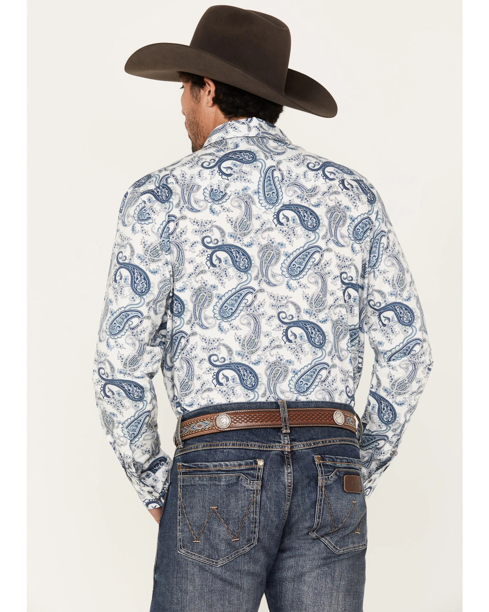 Cody James Men's Home Town Paisley Print Long Sleeve Snap Western Shirt - Image 4