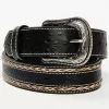 Cody James Men's Horsehair With Floral Tooled Inlay Belt
