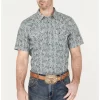 Cody James Men's Crazy Days Paisley Print Short Sleeve Western Snap Shirt