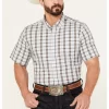 Cody James Men's Bryce Plaid Print Short Sleeve Button-Down Stretch Western Shirt - Big