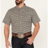 Cody James Men's Dillon Geo Print Short Sleeve Button-Down Stretch Western Shirt - Big