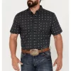 Cody James Men's Galaxy Geo Print Short Sleeve Button-Down Stretch Western Shirt