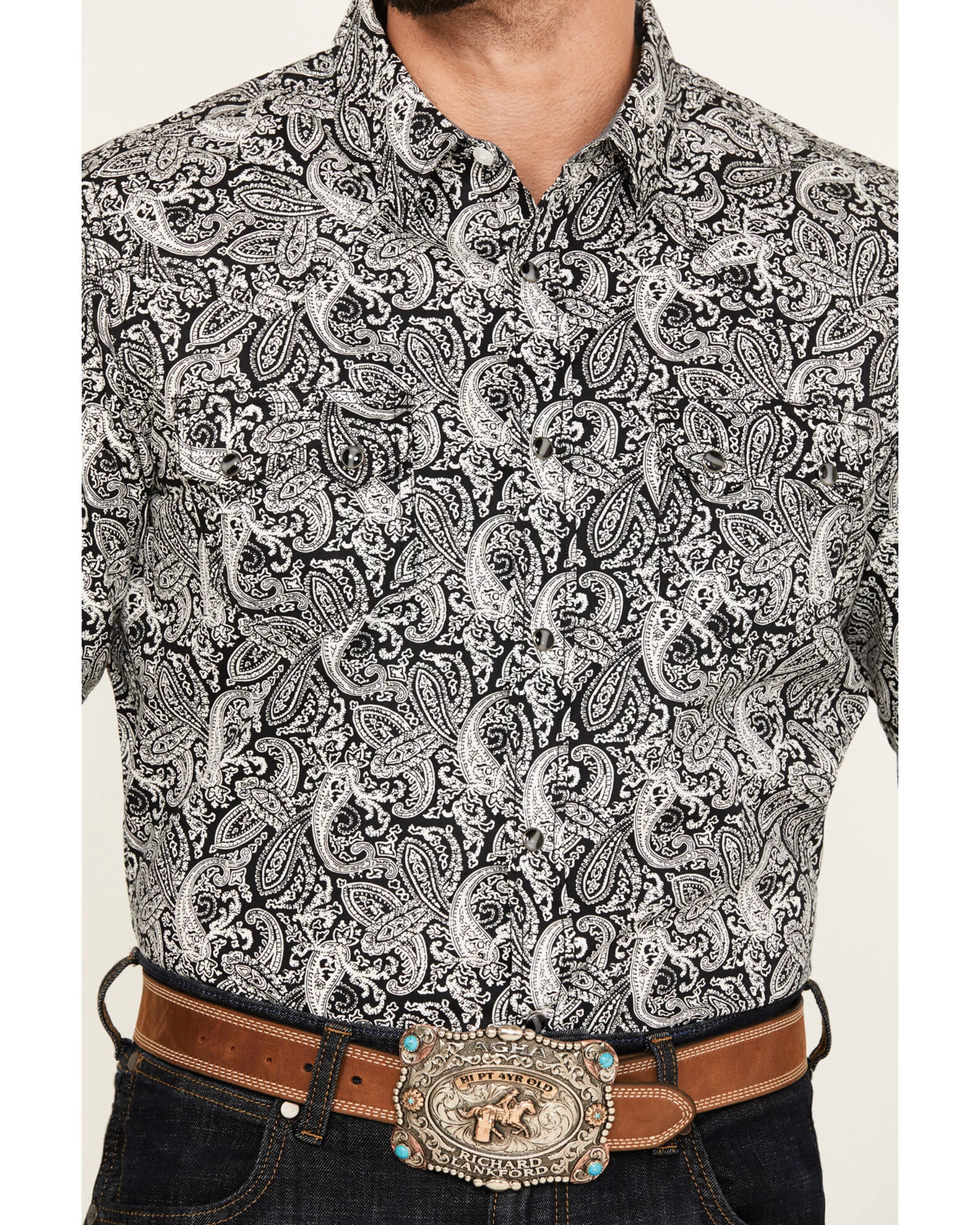 Cody James Men's Mamba Paisley Print Long Sleeve Western Snap Shirt - Image 3