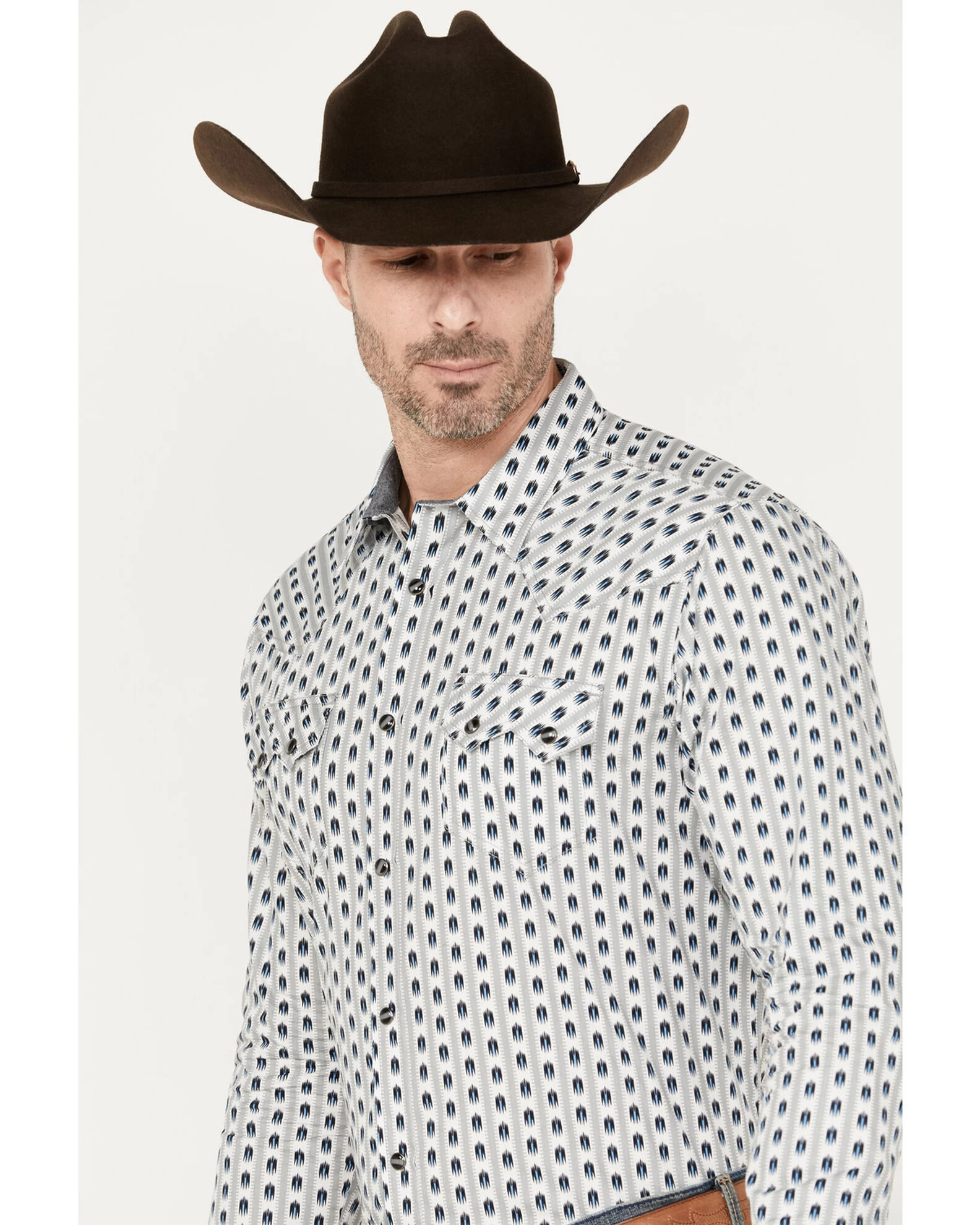 Cody James Men's Marietas Geo Striped Long Sleeve Western Snap Shirt - Image 2