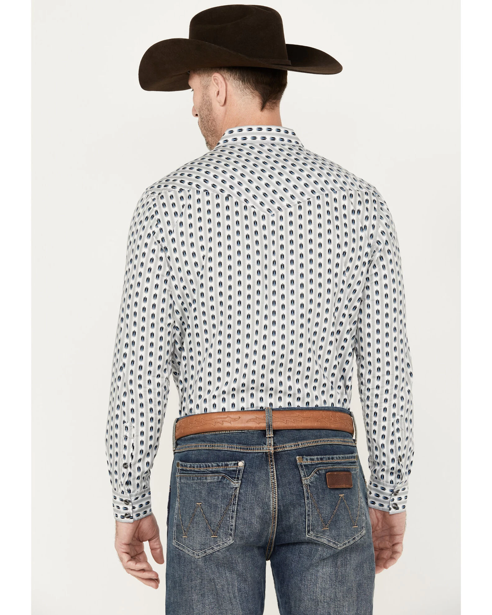 Cody James Men's Marietas Geo Striped Long Sleeve Western Snap Shirt - Image 4