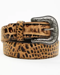 Cody James Men's Crocodile Embossed Tonal Stitch Belt